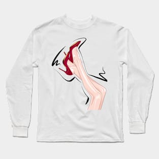 Fashion sketch heels and legs Long Sleeve T-Shirt